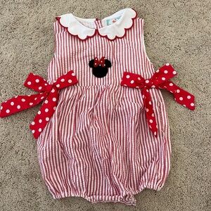 The Smocked Flamingo Minnie Mouse Bubble- Size 3T